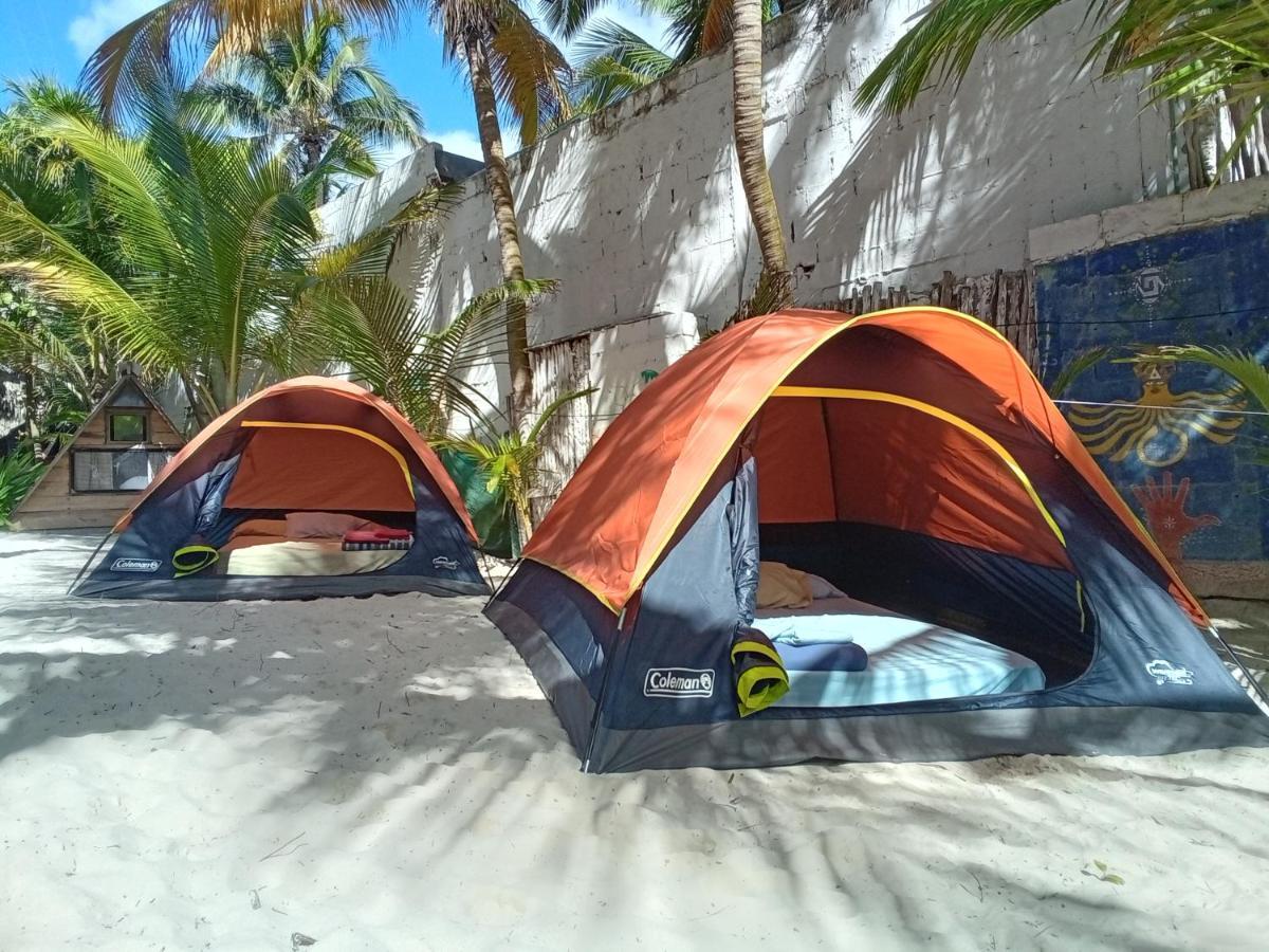 Chavez Eco Beach Camping And Cabanas Tulum Bagian luar foto