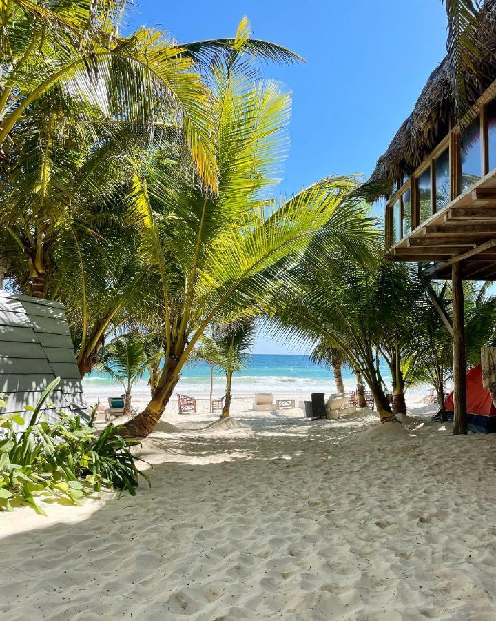 Chavez Eco Beach Camping And Cabanas Tulum Bagian luar foto