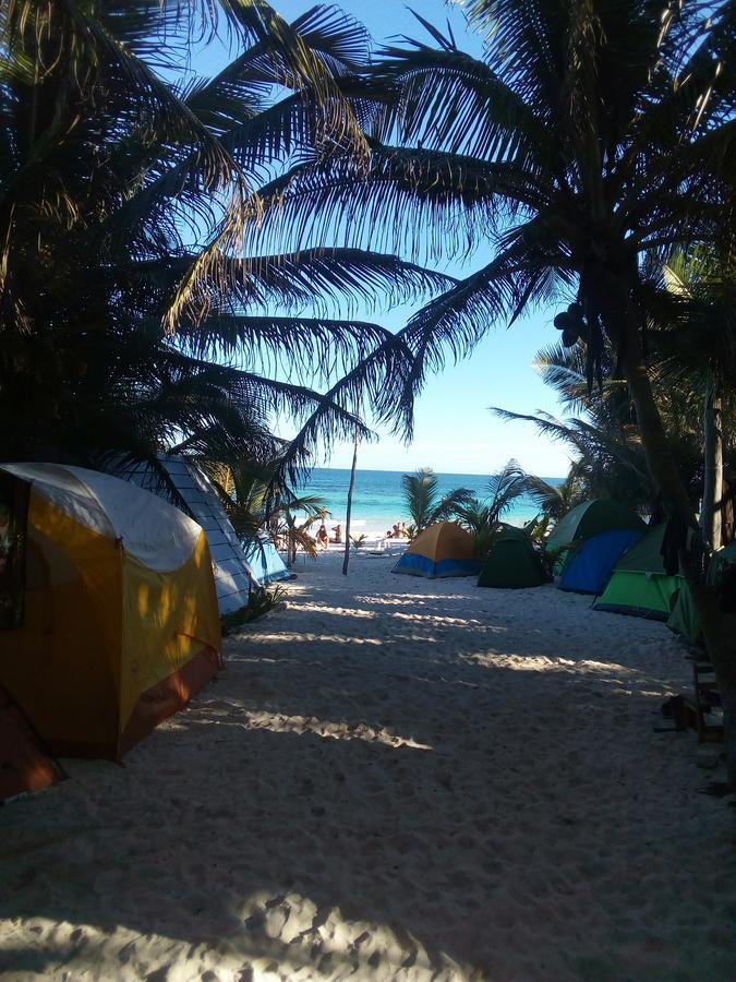 Chavez Eco Beach Camping And Cabanas Tulum Bagian luar foto